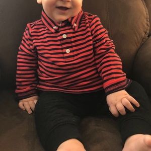 Janie and Jack knit long sleeve collared shirt